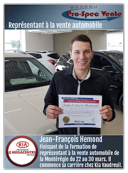 Jean-François Hemond - Représentant à la vente automobile chez Kia Vaudreuil
