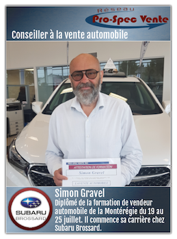 Simon Gravel - Conseiller à la vente automobile chez Subaru Brossard