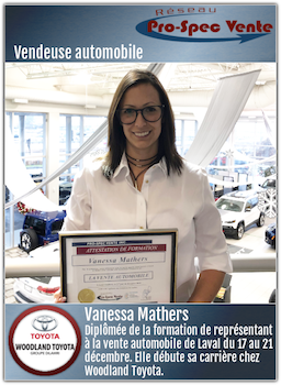 Vanessa Mathers - Vendeuse automobile chez Woodland Toyota