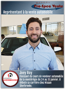 Joey Roy - Représentant à la vente automobile chez Nissan de Sherbrooke