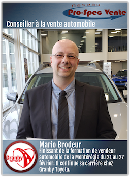 Mario Brodeur - Conseiller à la vente automobile chez Granby Toyota
