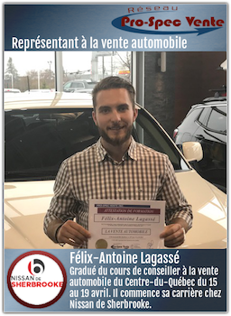 Félix-Antoine Lagassé - Représentant à la vente automobile chez Nissan de Sherbooke