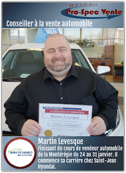 Martin Levesque - Conseiller à la vente automobile chez Saint-Jean Hyundai