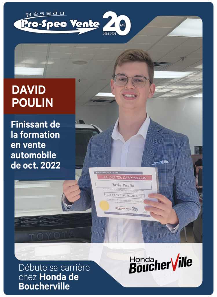 Finissant de la Formation en vente automobile, Honda de Boucherville