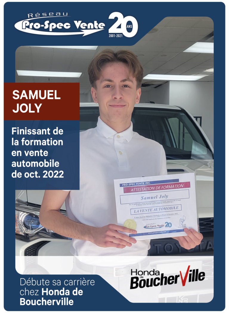 Finissant de la Formation en vente automobile, Honda de Boucherville
