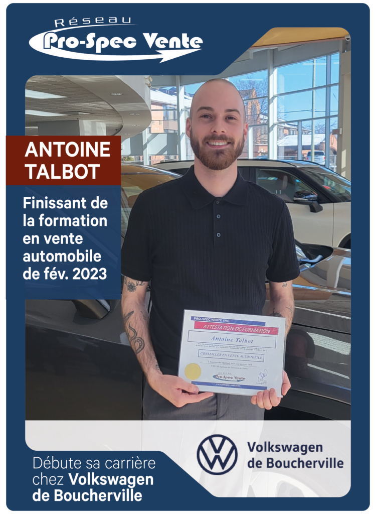 Formation en vente automobile, chez Volkswagen de Boucherville
