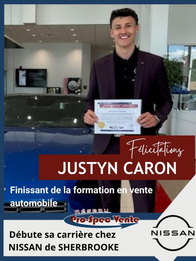 Finissant de la formation en vente automobile