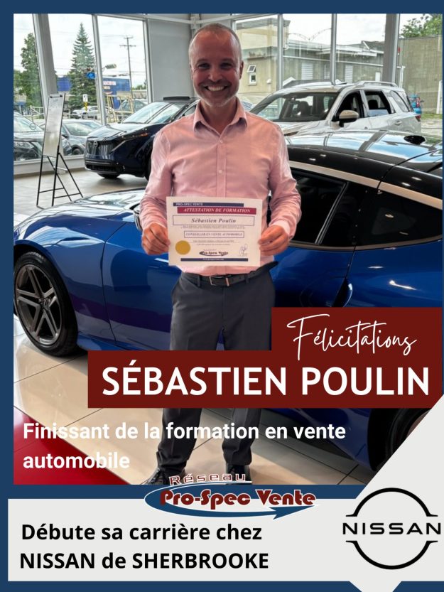 Finissant de la formation en vente automobile