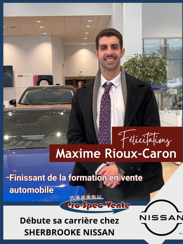 Finissant de la formation en vente automobile Maxime Rioux-Caron
