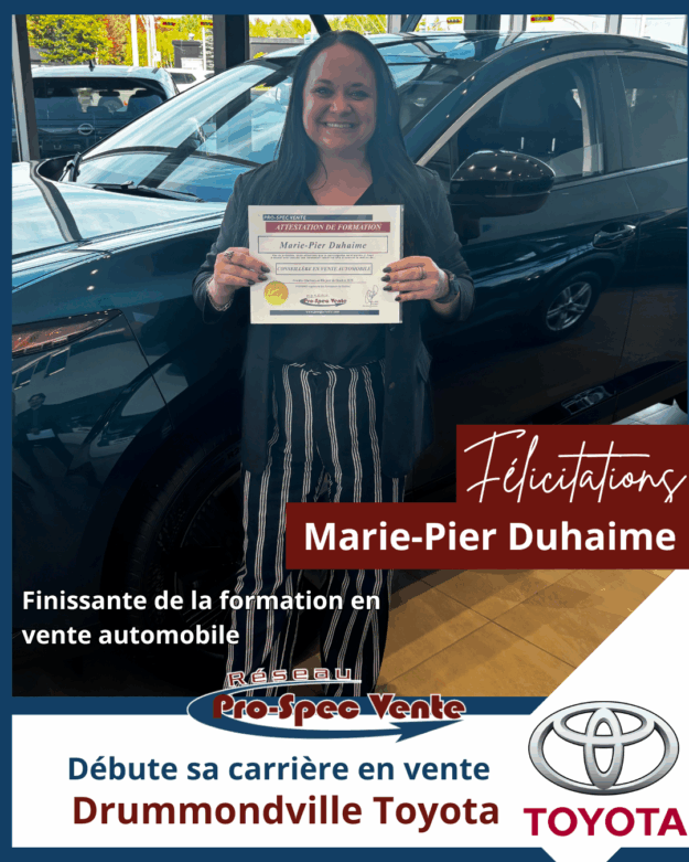 Finissante de la formation pour devenir conseiller en vente automobile
