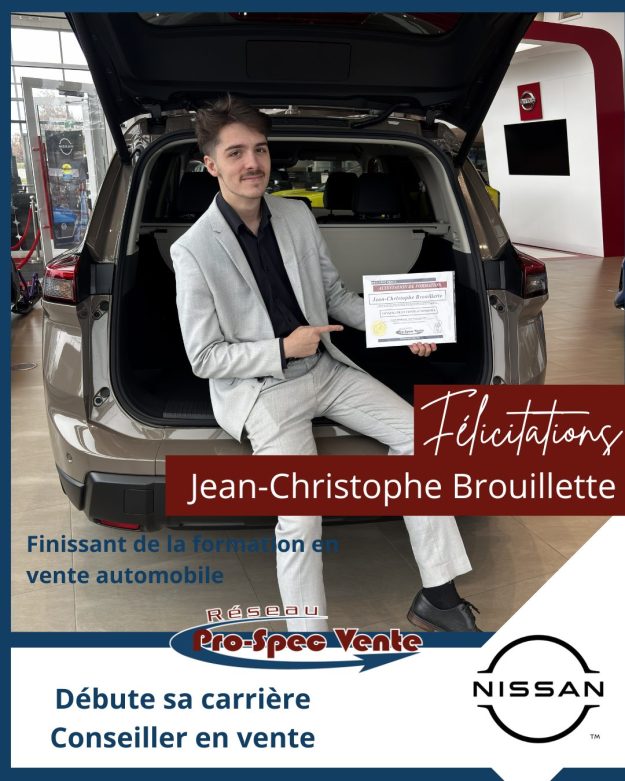 Diplômé de la formation pour devenir conseiller en vente automobile