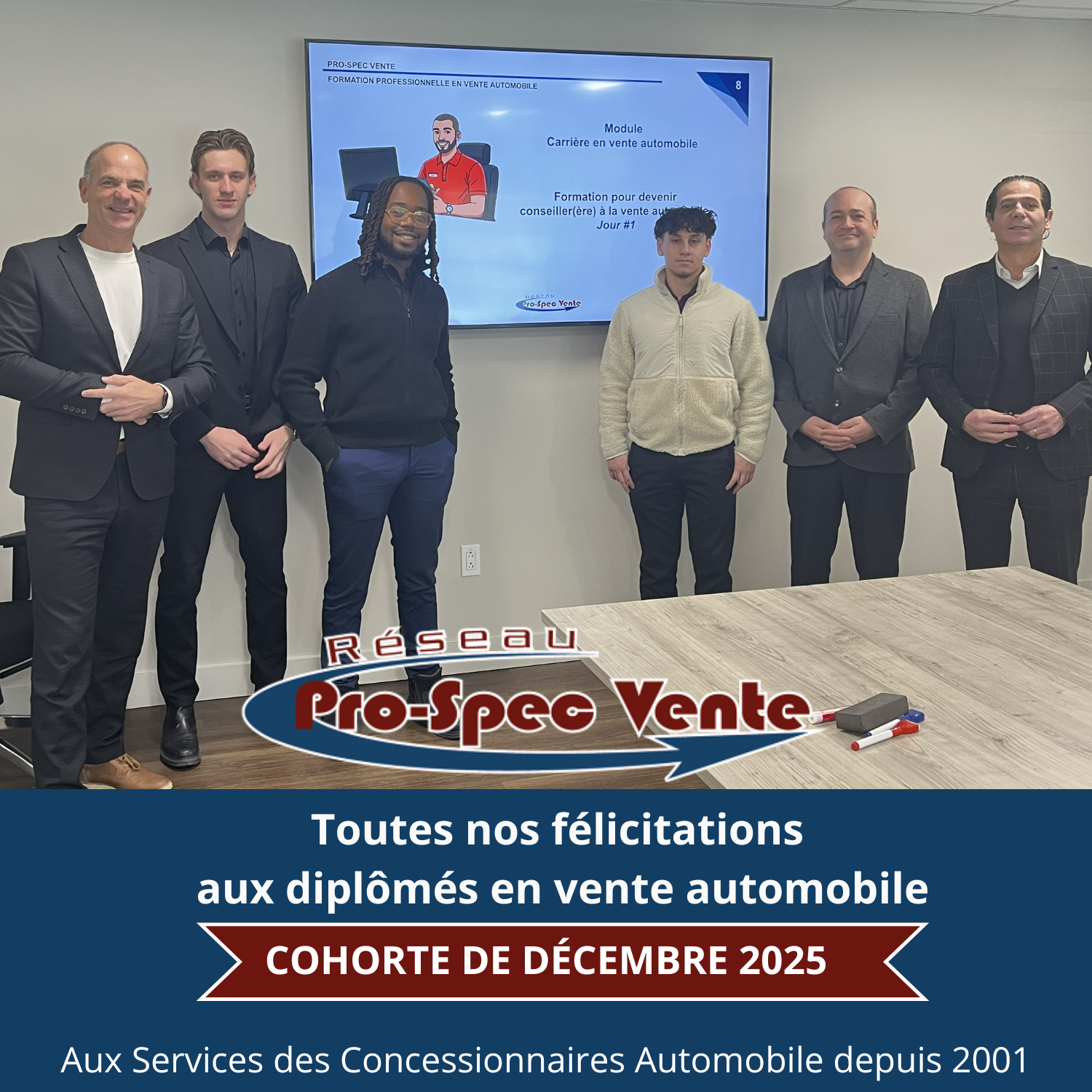 Finissants de la formation pour devenir conseiller en vente automobile décembre 2025 Candiac diplômés de la formation pour devenir conseiller en vente automobile