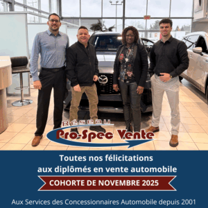 Diplômé de la formation pour devenir conseiller en vente automobile