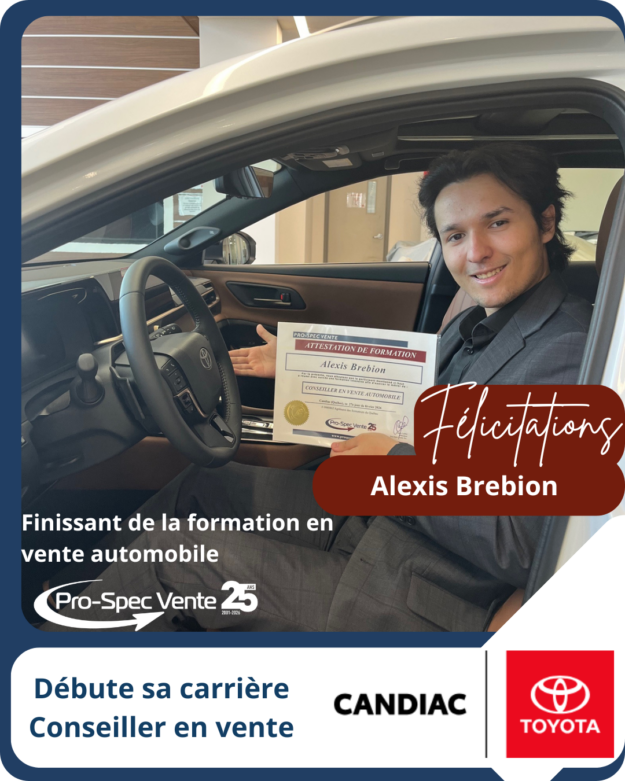 avis_nomination_candiac_toyota_alexis_brebion Formation en vente automobile