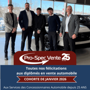 Diplômé de la formation en vente automobile Laval