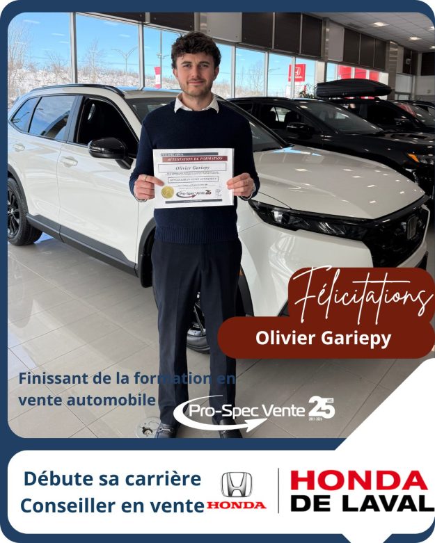 Avis de nomination de Olivier Gariepy – Honda de Laval Avis de nomination chez Honda de Laval