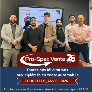 Diplômé de la formation pour devenir conseiller en vente automobile Janvier 2026 Rive-Sud