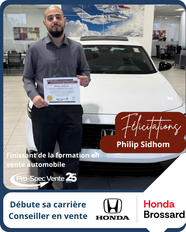 avis_nomination_brossard_honda_philip_sidhom Formation pour devenir conseiller en vente automobile
