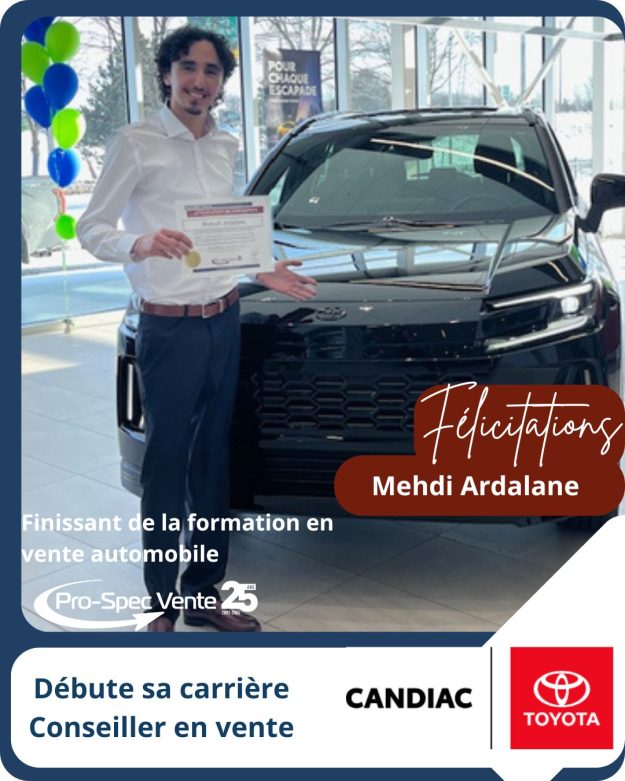 avis_nomination_candiac_toyota_mehdi_ardalane Formation en vente automobile