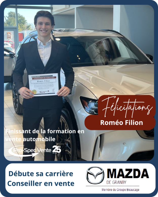 avis_nomination_romeo_mazda_granby Formation pour devenir conseiller en vente automobile