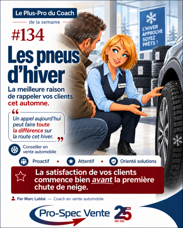 plus-pro-134-pneus-hiver-conseiller-vente-automobile Romy, conseillère en vente automobile, présente des pneus d'hiver à un client en concession